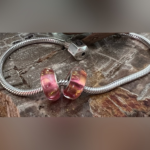 New Authentic Chamilia Murano- 24K Gold Collection Sunrise Gold Glass Bead Charm - Picture 3 of 7